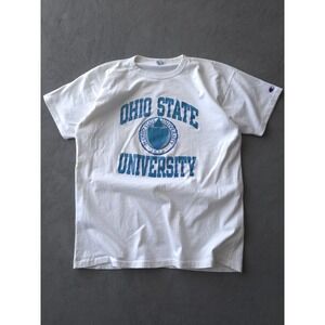 Vintage 80s Ohio State University Champion White T-shirt Heavyweight USA Made XL